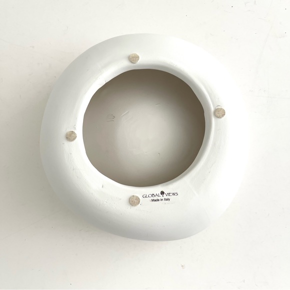 Global Views Organic Round Bowl Matte White Small - Picture 6 of 6